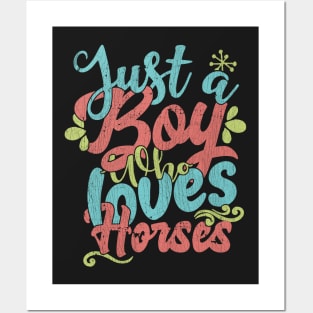 Just A Boy Who Loves Horses Gift graphic Posters and Art